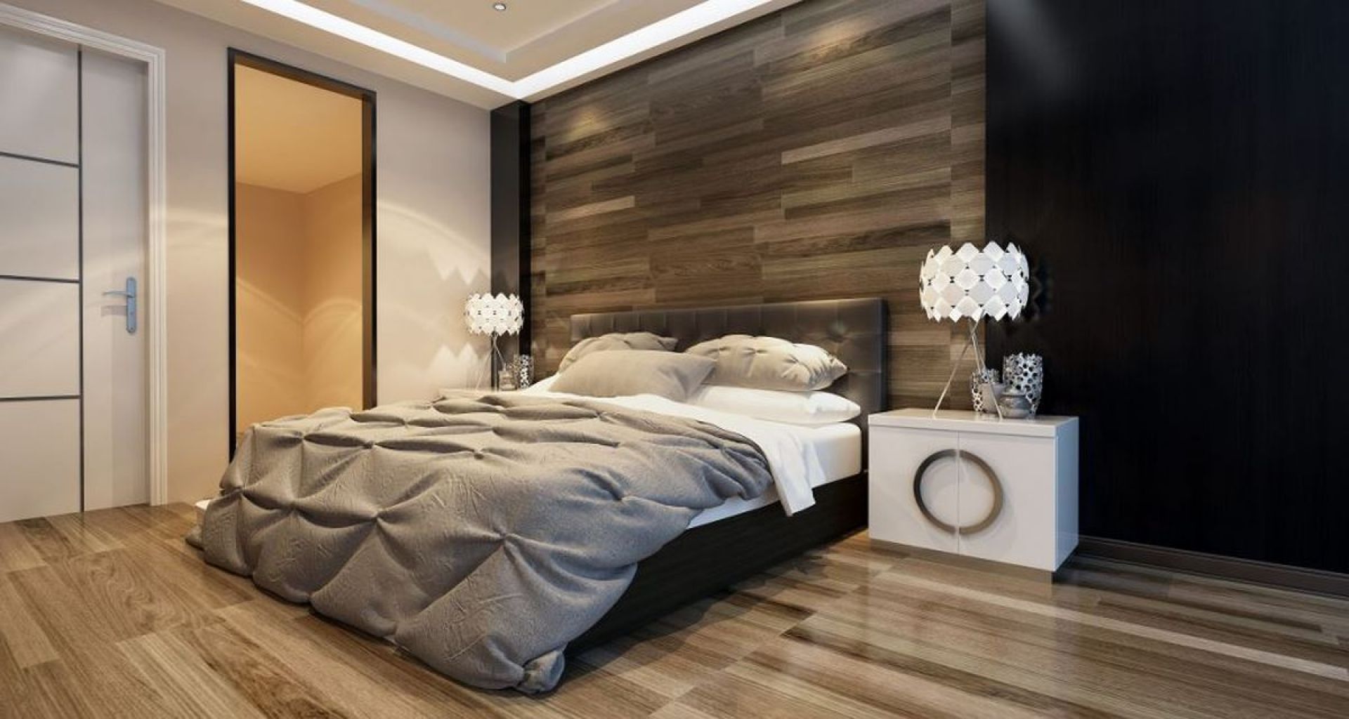 Drewno to doskonały sposób na modną i ciepłą sypialnię. Można go stosować jako dodatek lub w formie mebli. Fot. Janpol