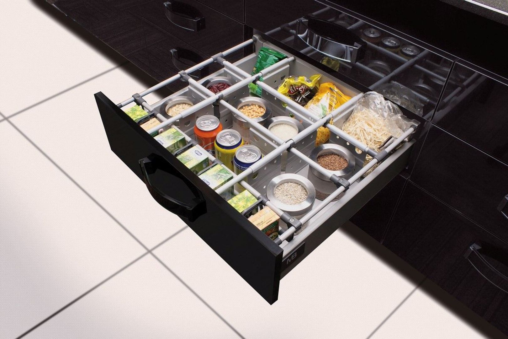 Dzięki akcesoriom do szuflad Moden Box łatwo jest zaprowadzić porządek w kuchni. Fot. GTV