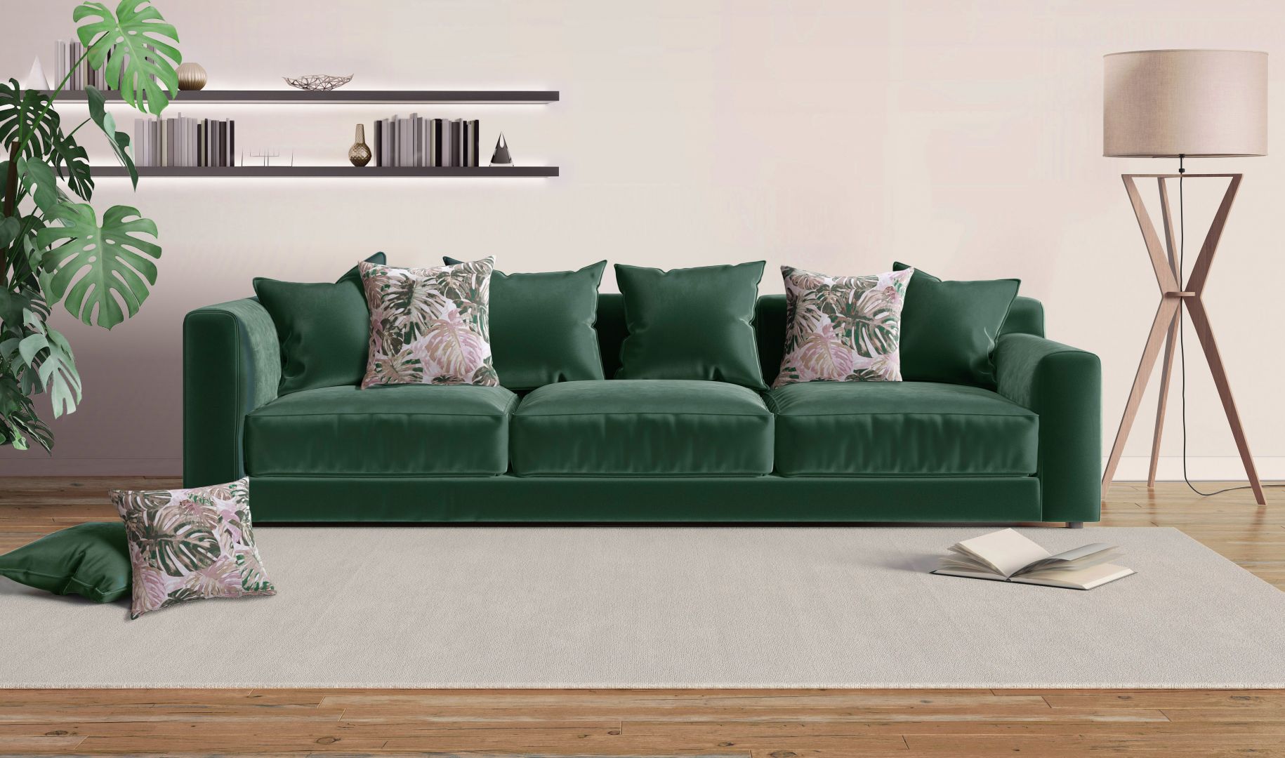 Sofa tapicerowana tkaniną 