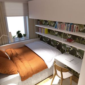 Nawet najmniejszą sypialnię można funkcjonalnie urządzić. Proj. Artes Design i SZARA/studio