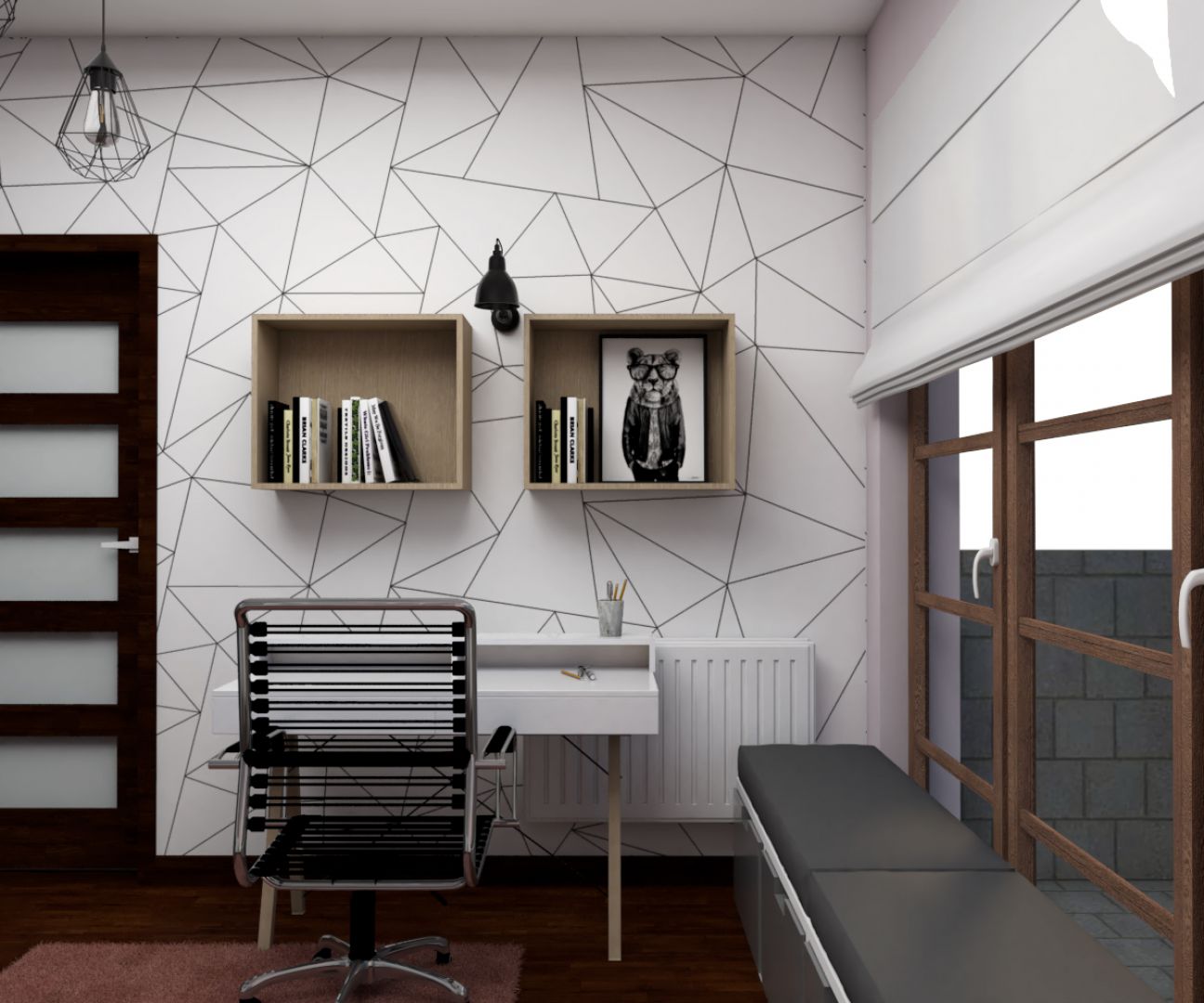 Wnętrze, zaaranżowane w nowoczesnym stylu z elementami loftu, odzwierciedla gust znającej się na trendach licealistki. Projekt: Małgorzata Górska-Niwińska (Pracownia Architektoniczna MGN).