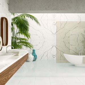 Styl minimalistyczny coraz częściej gości w naszych łazienkach. Fot. TechniStone