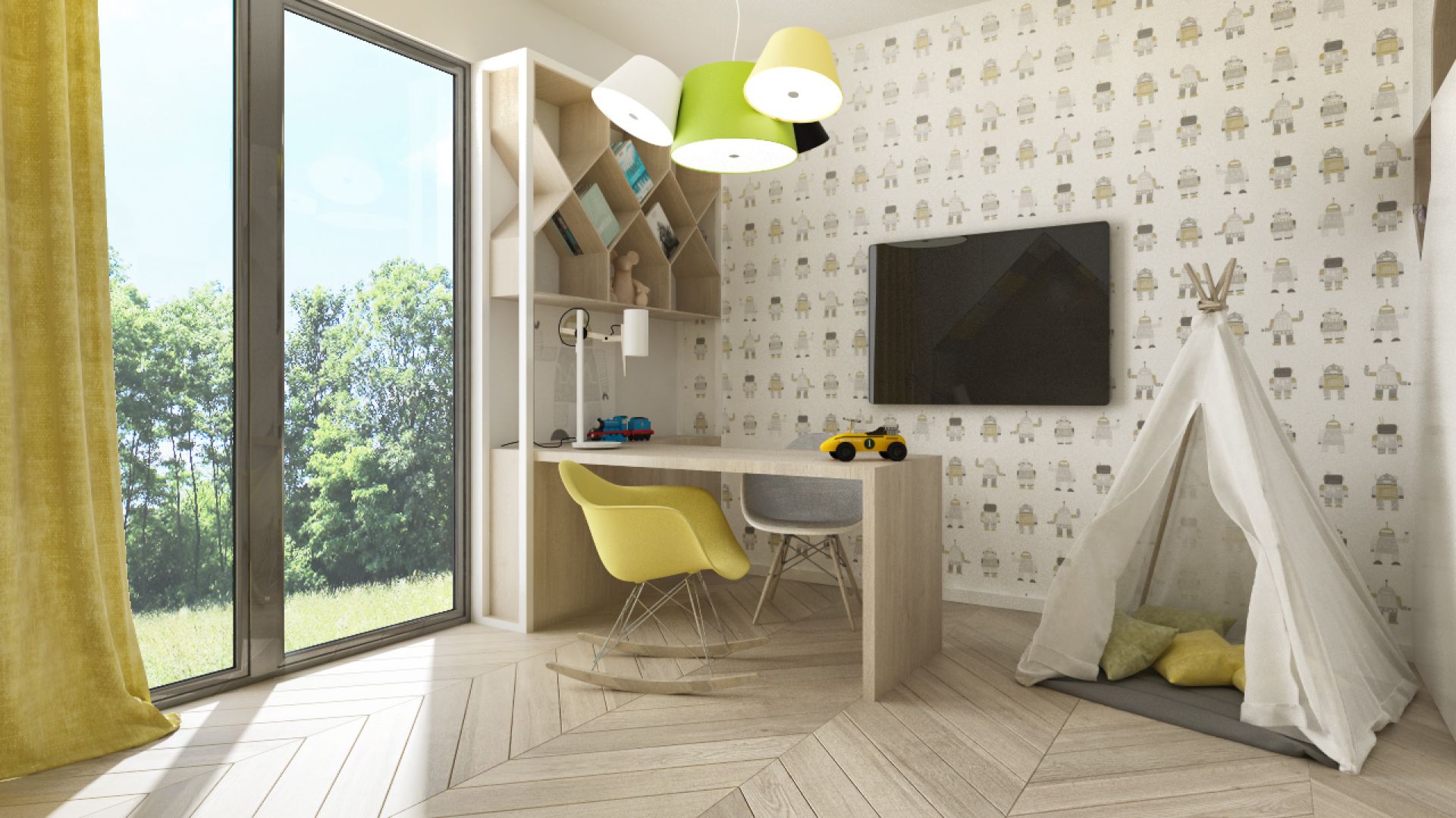 Wnętrze Corner House (pokój dziecka). Projekt: 3DProjekt. Fot. 3DProjekt