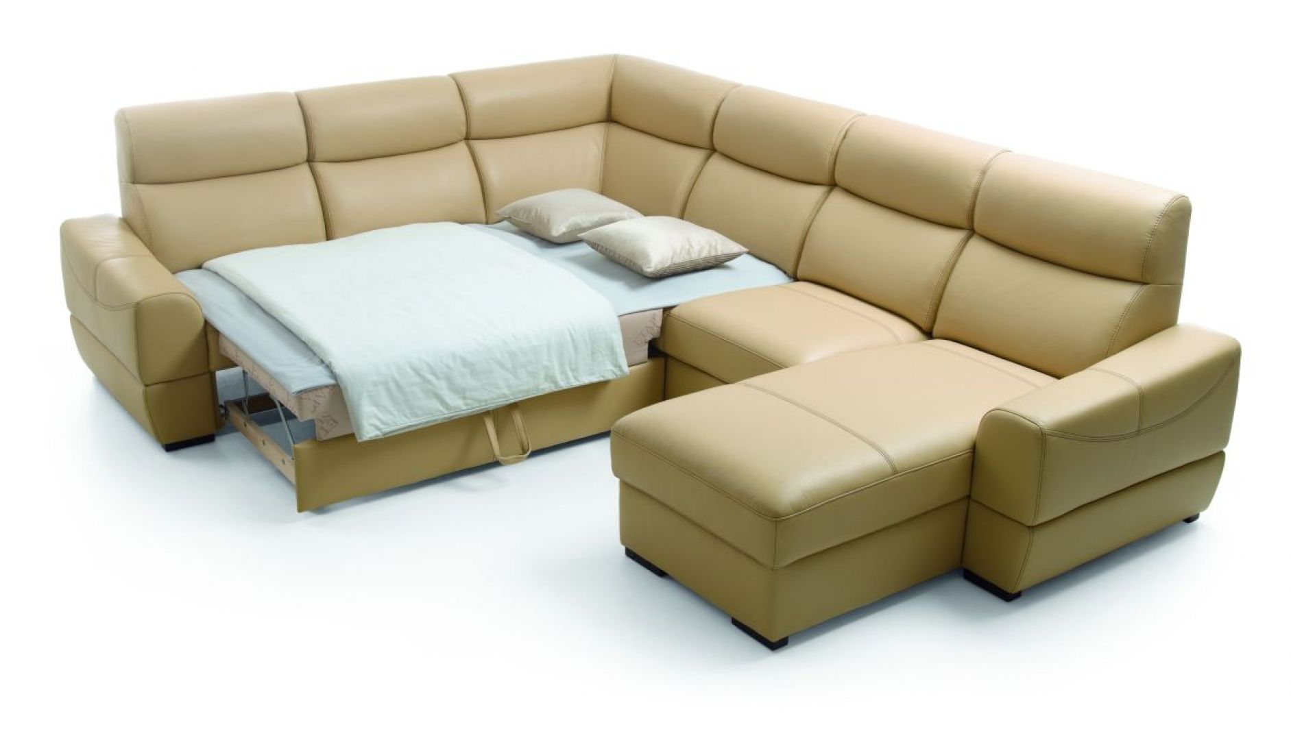 Funkcja spania zastosowana w narożniku „Grand Vario” marki Etap Sofa. Fot. Etap Sofa