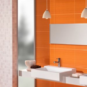 Grespania Dorica to płytki ceramiczne do łazienki w pogodnym odcieniu pomarańczy. Fot. Grespania