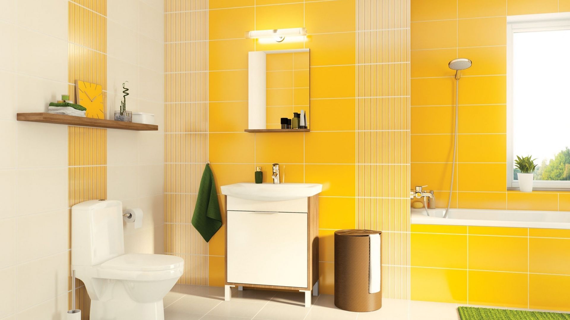 Zaproś słońce do łazienki – kolekcje płytek w odcieniach żółci i pomarańczu