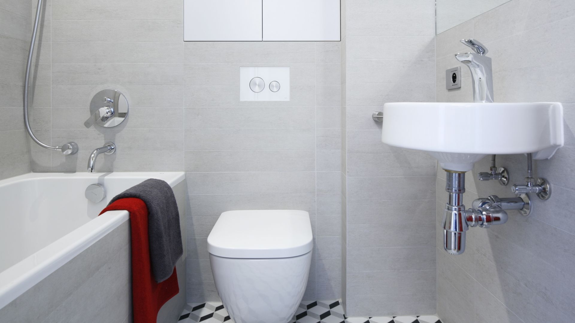 Szara łazienka - pomysł na minimalistyczne wnętrze