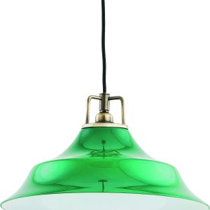 Lampa wisząca Samara ze szkła w kolorze zielonym; 90x40 cm. Cena: 249 zł. Fot. Leroy Merlin