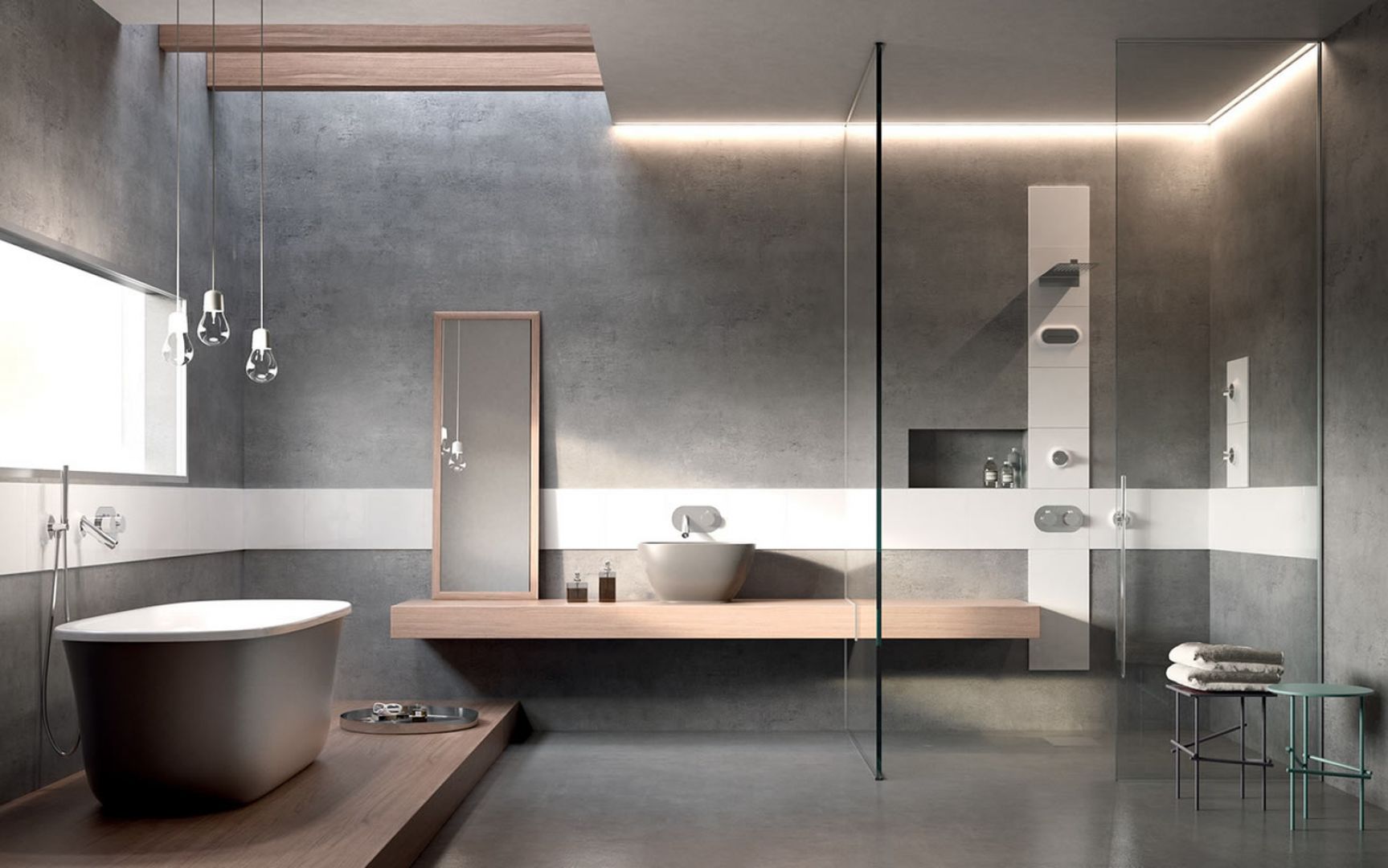 W salonach kąpielowych mile widziane jest drewno, nawiązujące do atmosfery luksusowych SPA. Fot. Glass/Intercasa