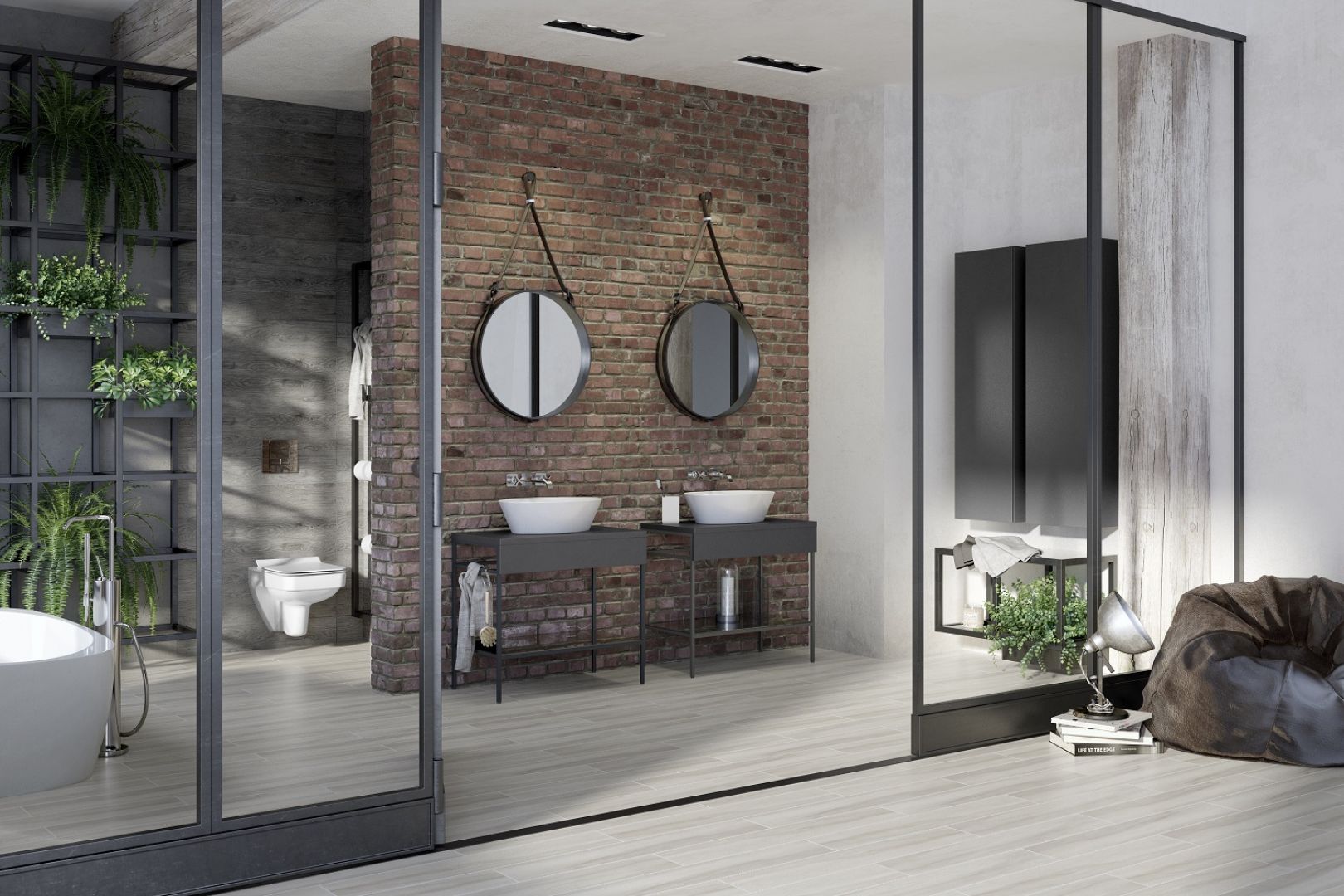 Meble łazienkowe z kolekcji Splendour idealnie wpisują się w styl industrialny. Fot. Opoczno