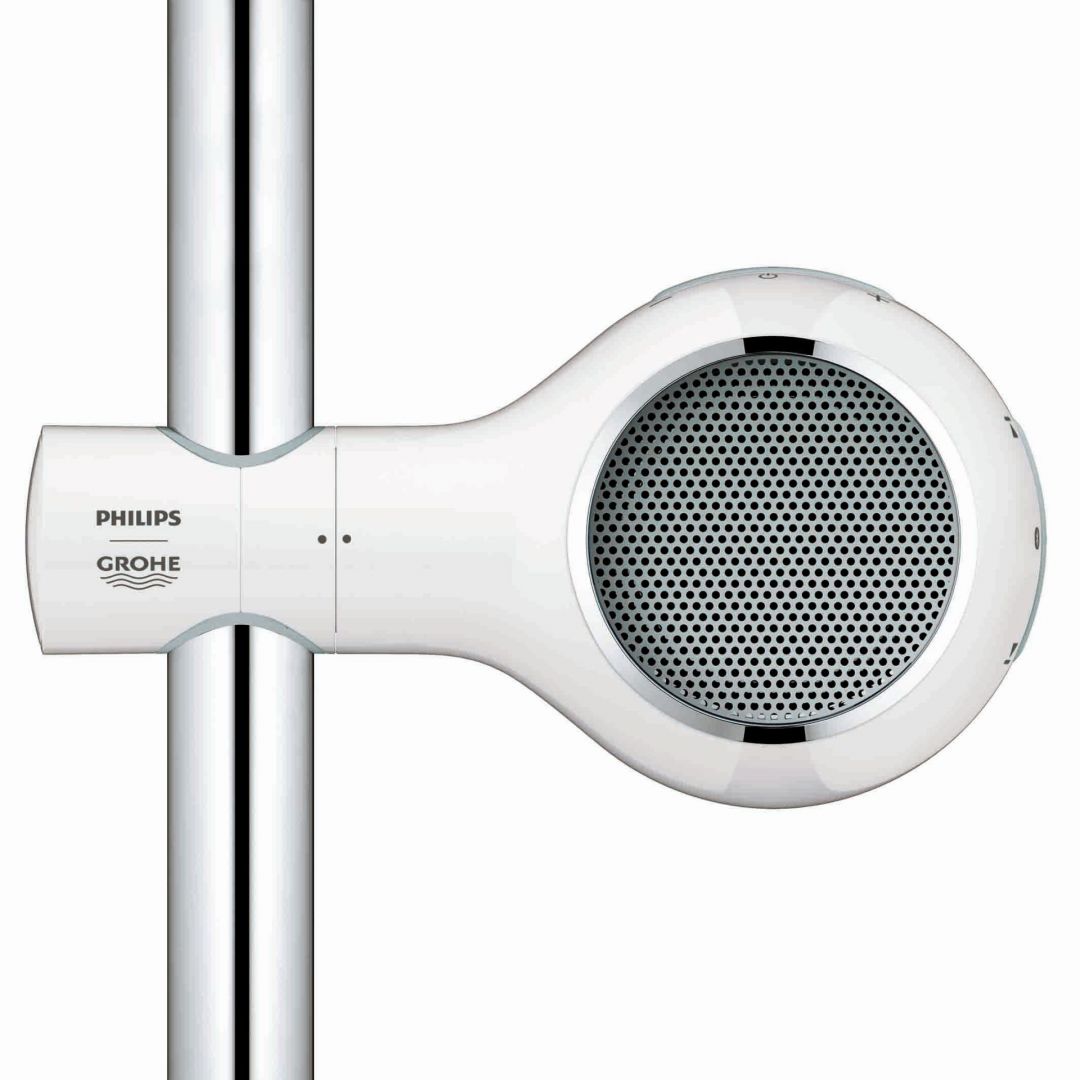 Głośnik Aquatunes stworzony we współpracy z firmą Philips. Fot. Grohe