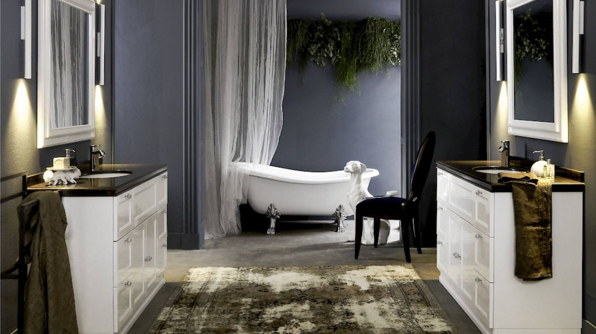 Salon kąpielowy z materiałem Noble Athos Brown. Fot. Technistone