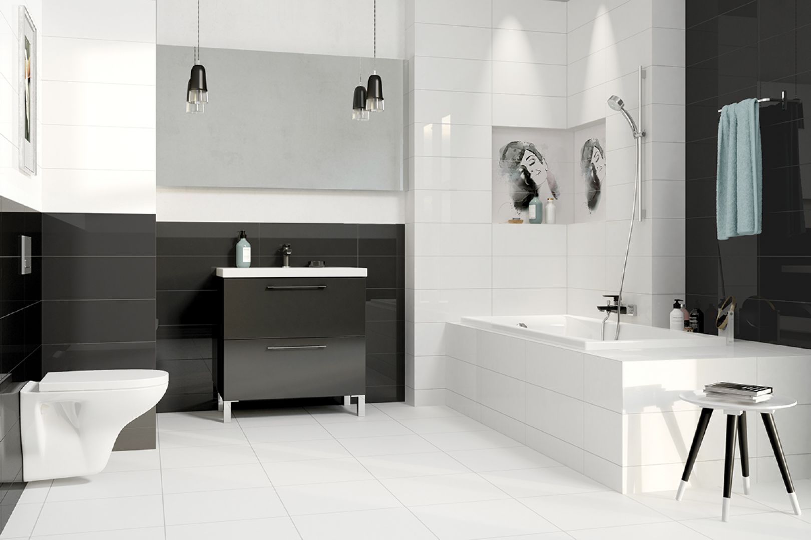 Płytki ceramiczne z kolekcji Simple Art. Fot. Cersanit