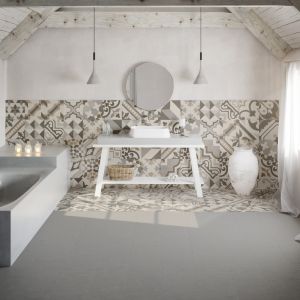 Patchworkowe płytki ceramiczne z kolekcji Dogana marki Argenta Ceramica