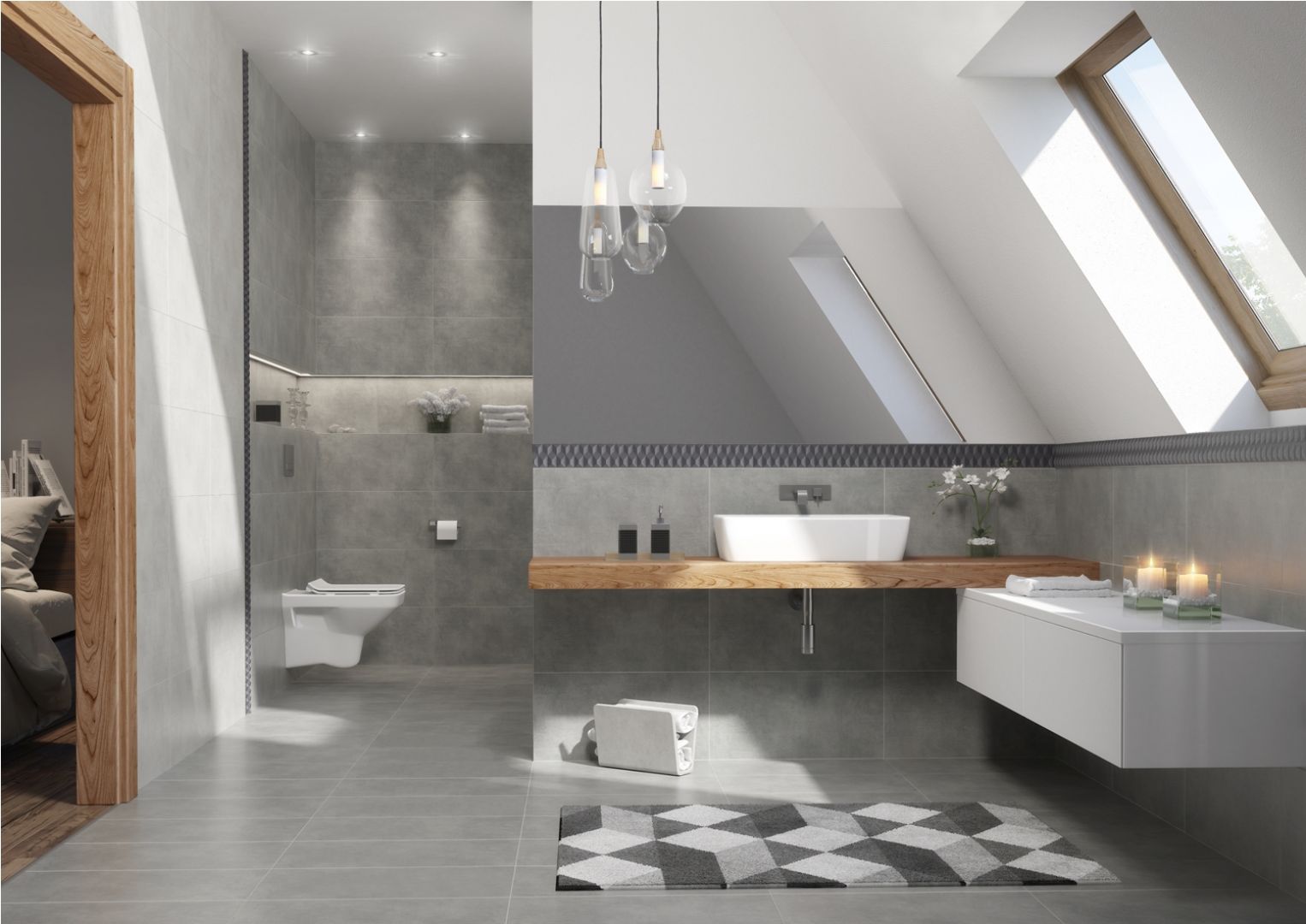 Szare płytki ceramiczne z kolekcji Dreaming marki Opoczno