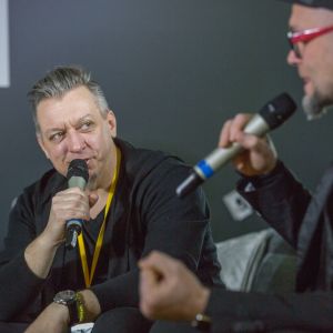 Sesja Pokolenie nomadów – jak projektować dla dzieci mobilnej kultury: Robert Majkut i Tomasz Pągowski. Fot. Piotr Waniorek