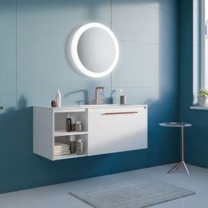Okrągłe lustro łazienkowe Volante marki Ruke ze zintegrowanym oświetleniem. Fot. Ruke