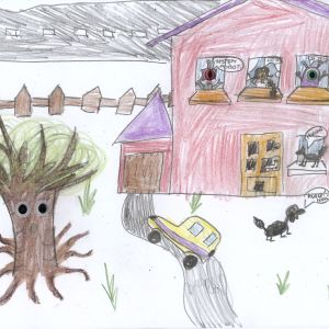 Praca nagrodzona w konkursie na rysunek wymarzonego domu. Autorka: Maja Zamłynny-Kowalska