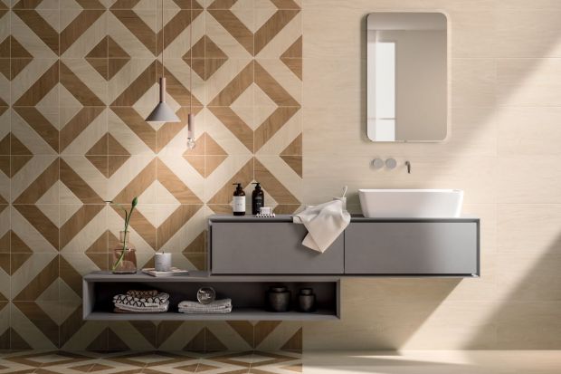 Ściany w łazience: wybierz geometryczne motywy