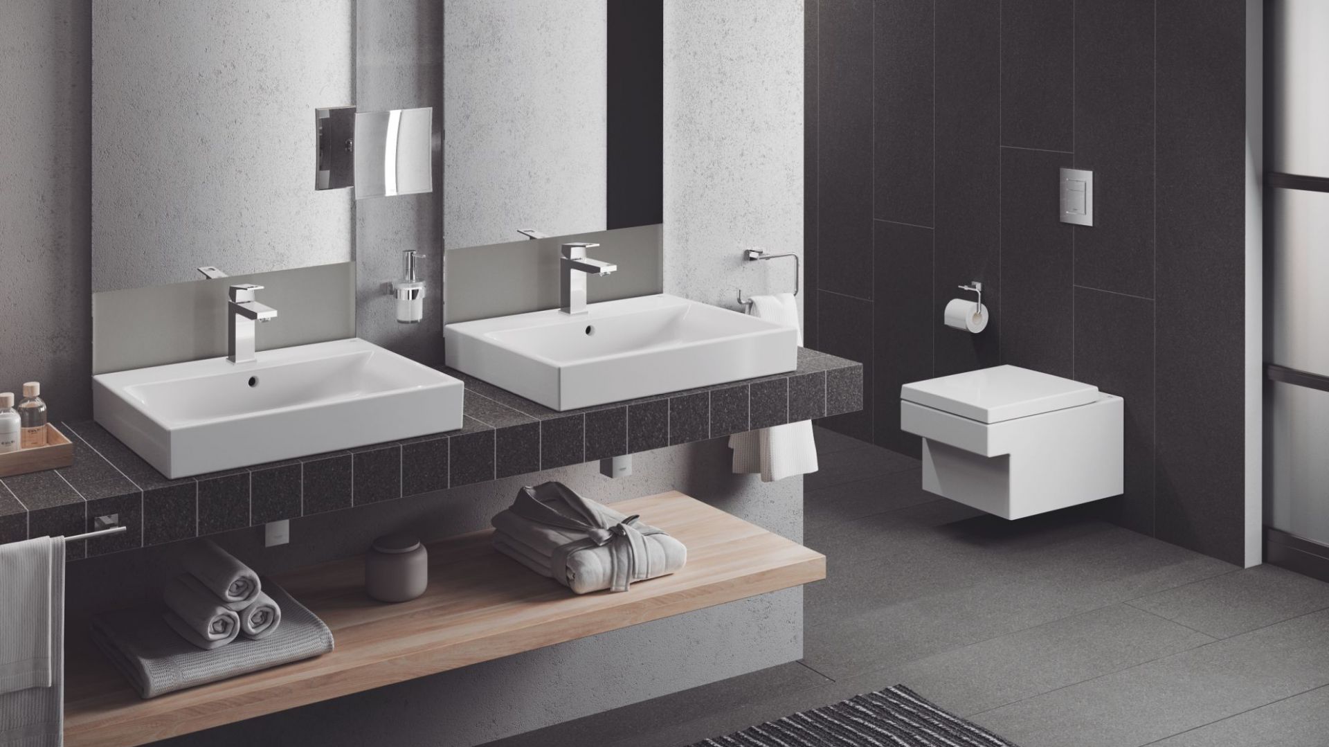 Ceramika sanitarna z serii Grohe Cube Ceramic. Fot. Grohe