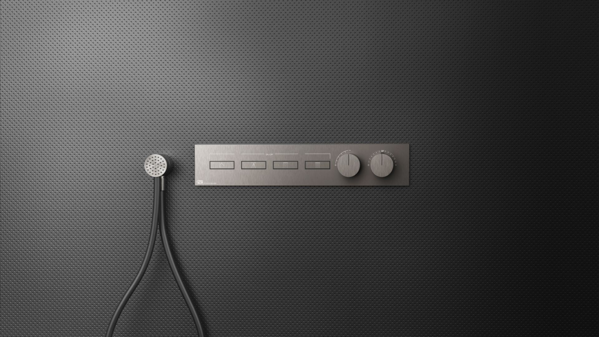 Bateria z serii Hi-Fi marki Gessi. Fot. Gessi