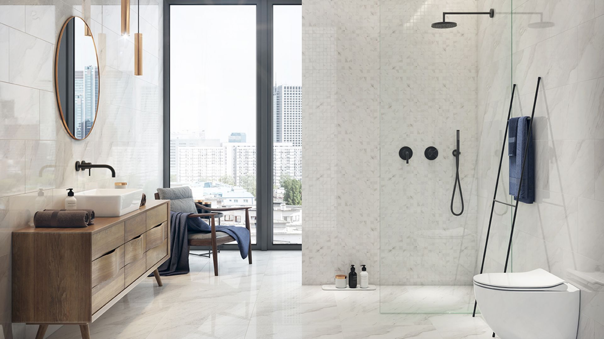 Płytki ceramiczne jak kamień z kolekcji Marble Charm marki Opoczno. Fot. Opoczno