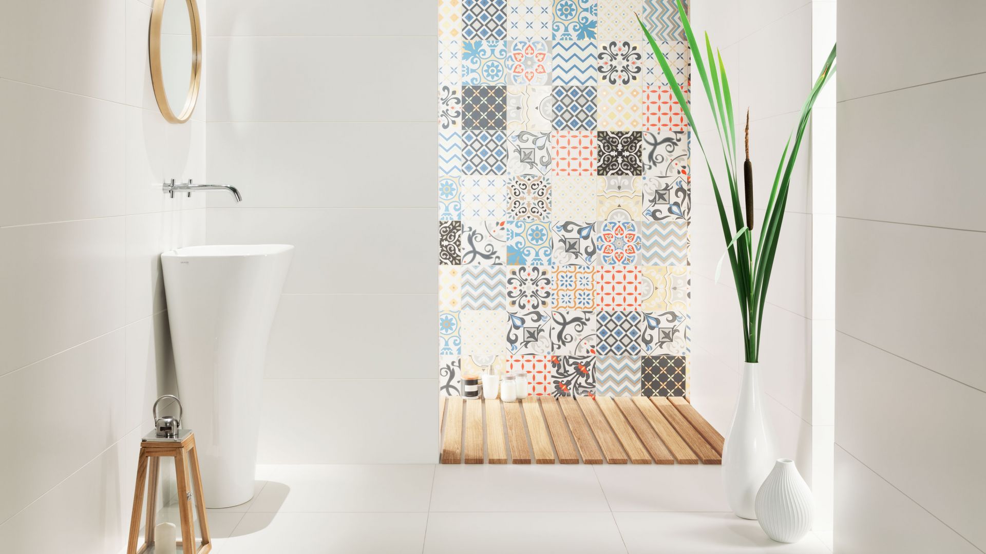 Kolorowe płytki ceramiczne z kolekcji Unit Plus marki Tubądzin. Fot. Tubądzin