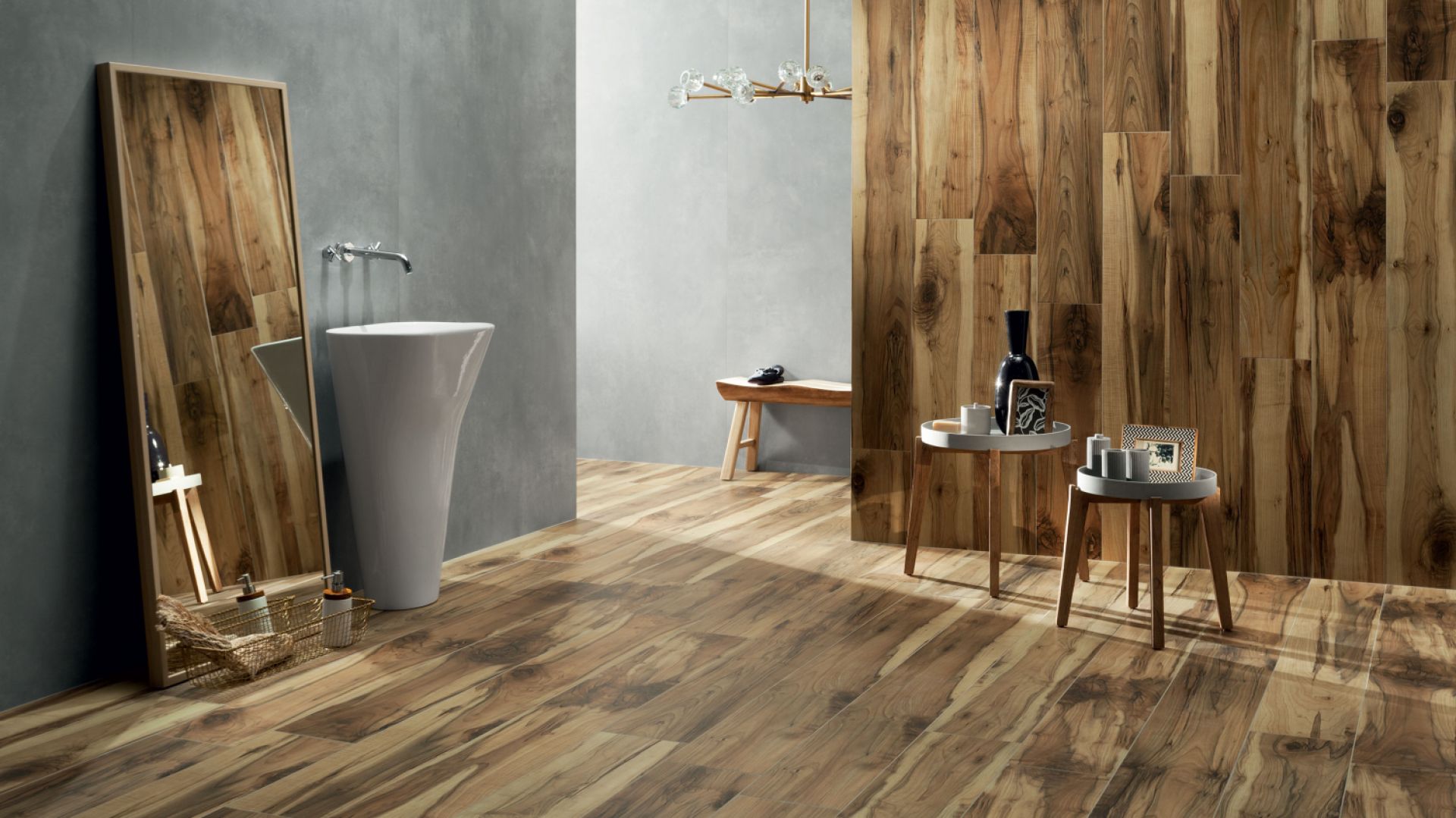 Płytki jak drewno z kolekcji Korzilius Wood Land Brown marki Tubądzin. Fot. Tubądzin