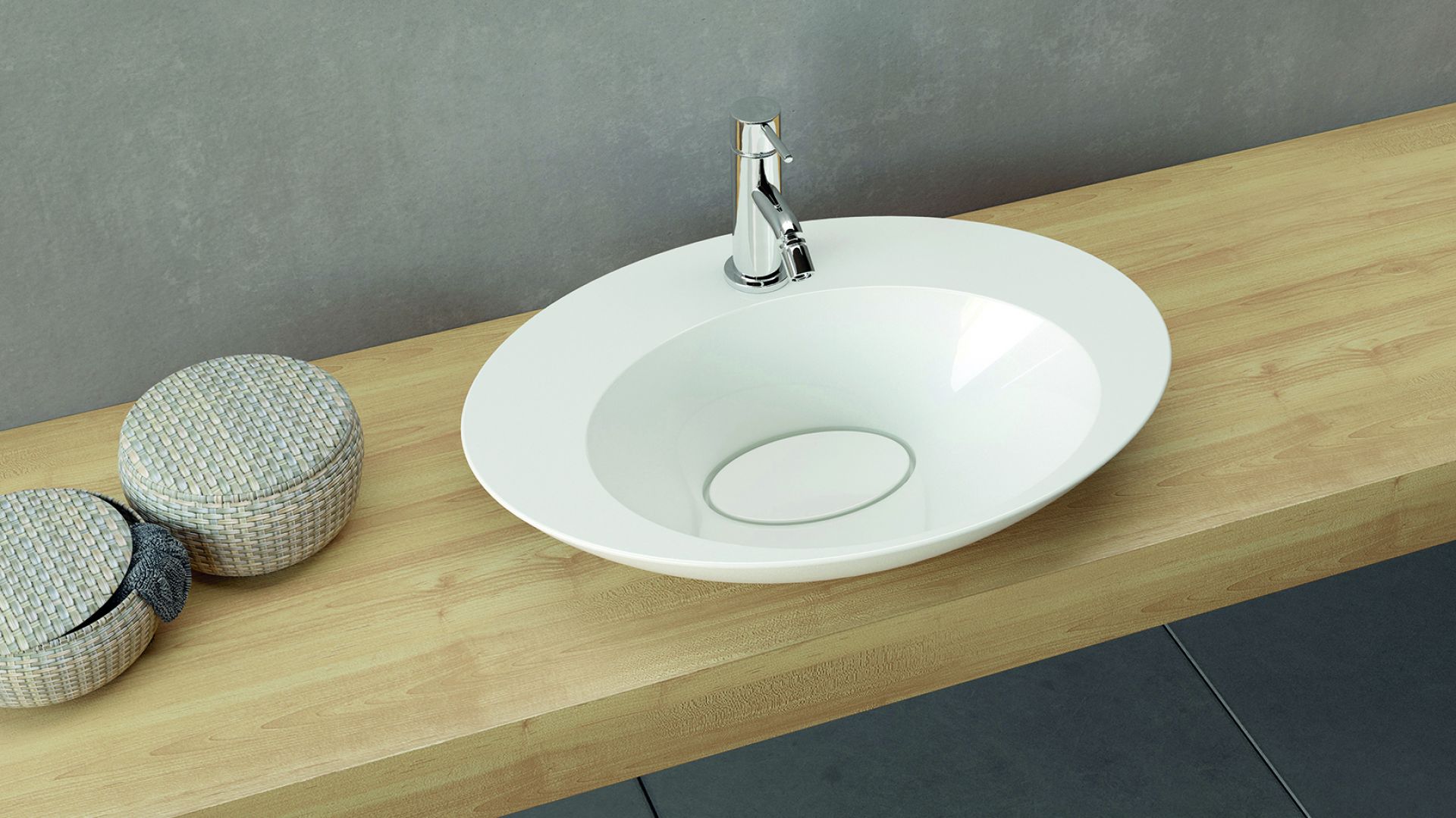 Nablatowa umywalka Amos II marki Marmorin Design. Fot. Marmorin Design