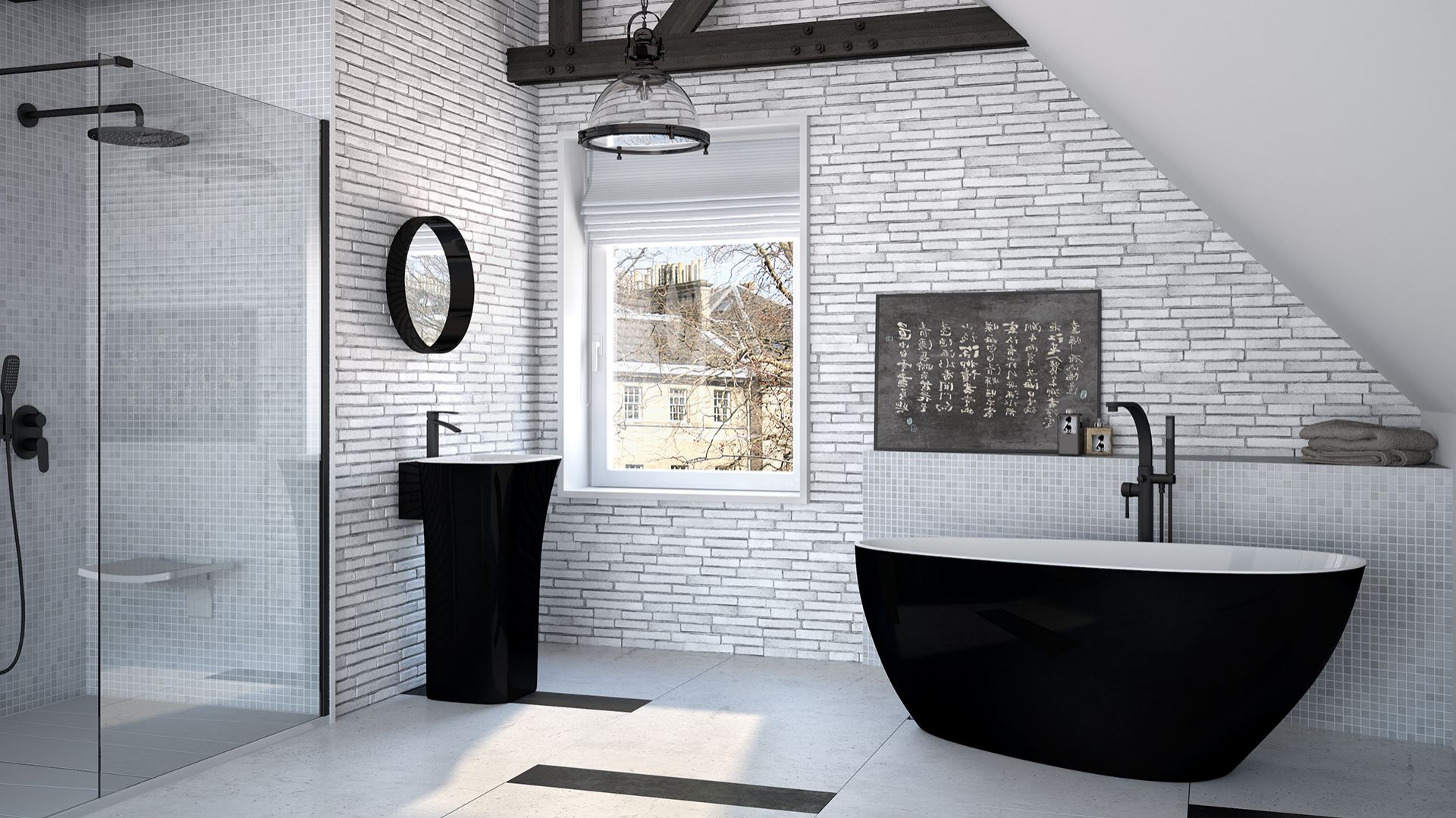 Wanna w łazience: 3 modele w wersji black&white