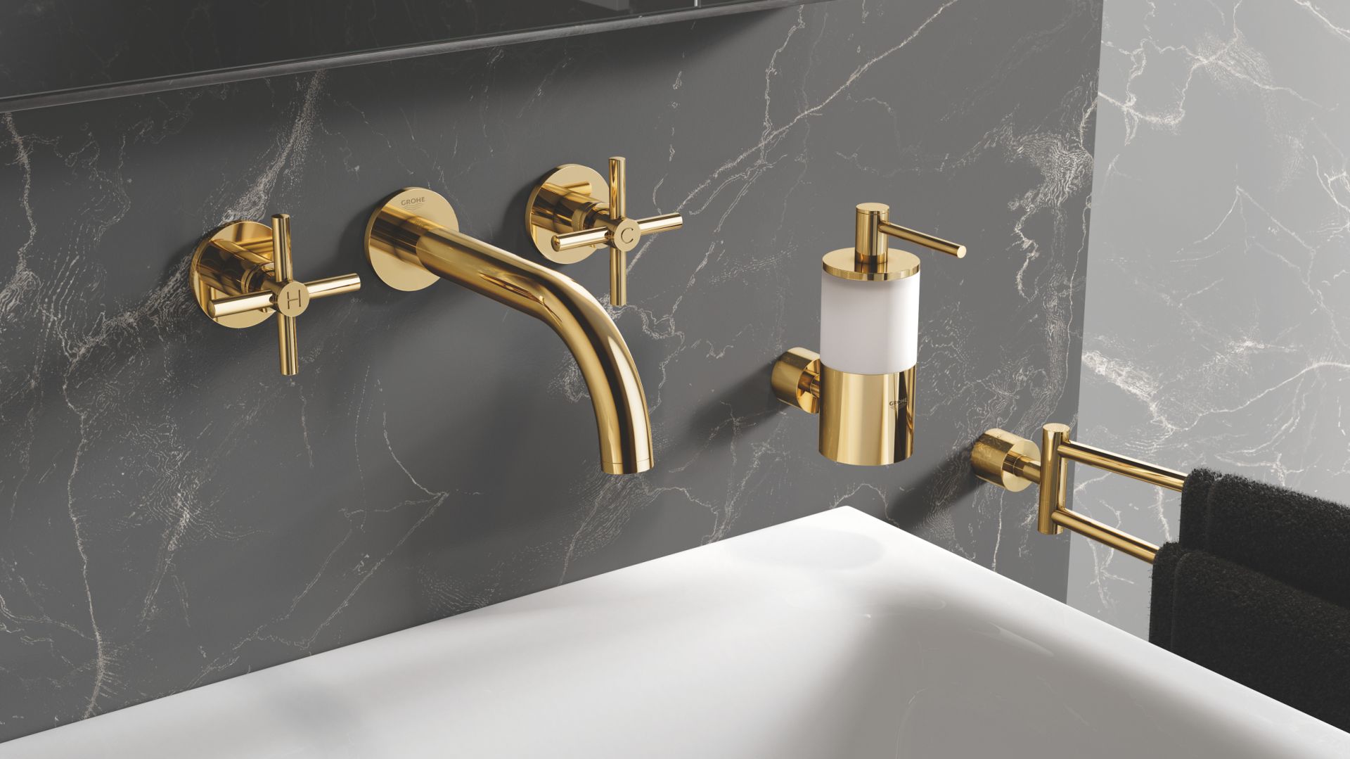 Bateria z serii Atrio marki Grohe. Fot. Grohe