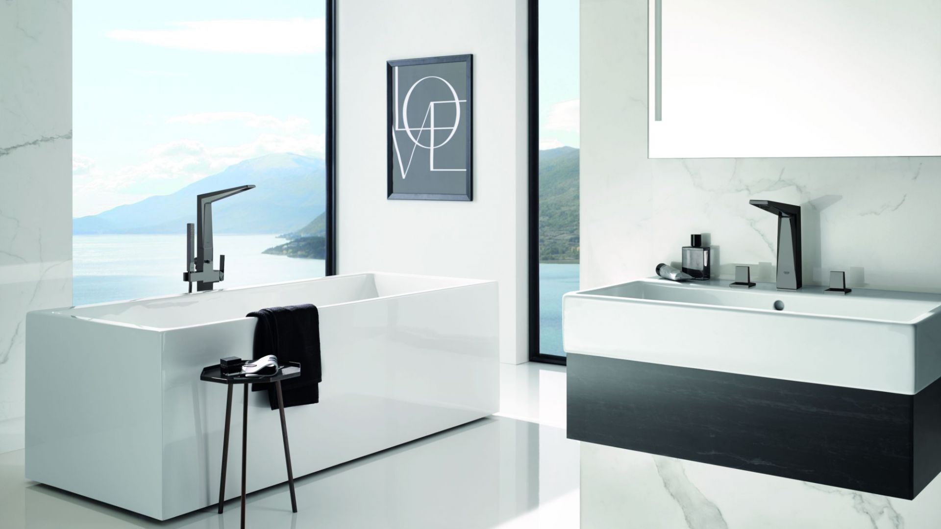 Czarna armatura z serii Allure Brilliant marki Grohe. Fot. Grohe