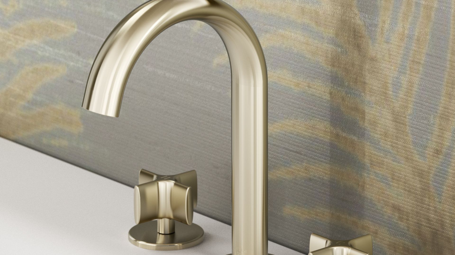 Bateria umywalkowa z kolekcji Baia stworzona we współpracy marek Armani i Roca z eleganckimi minimalistycznymi kurkami zainspirowanymi klasycznym wzornictwem. Fot. Armani Roca