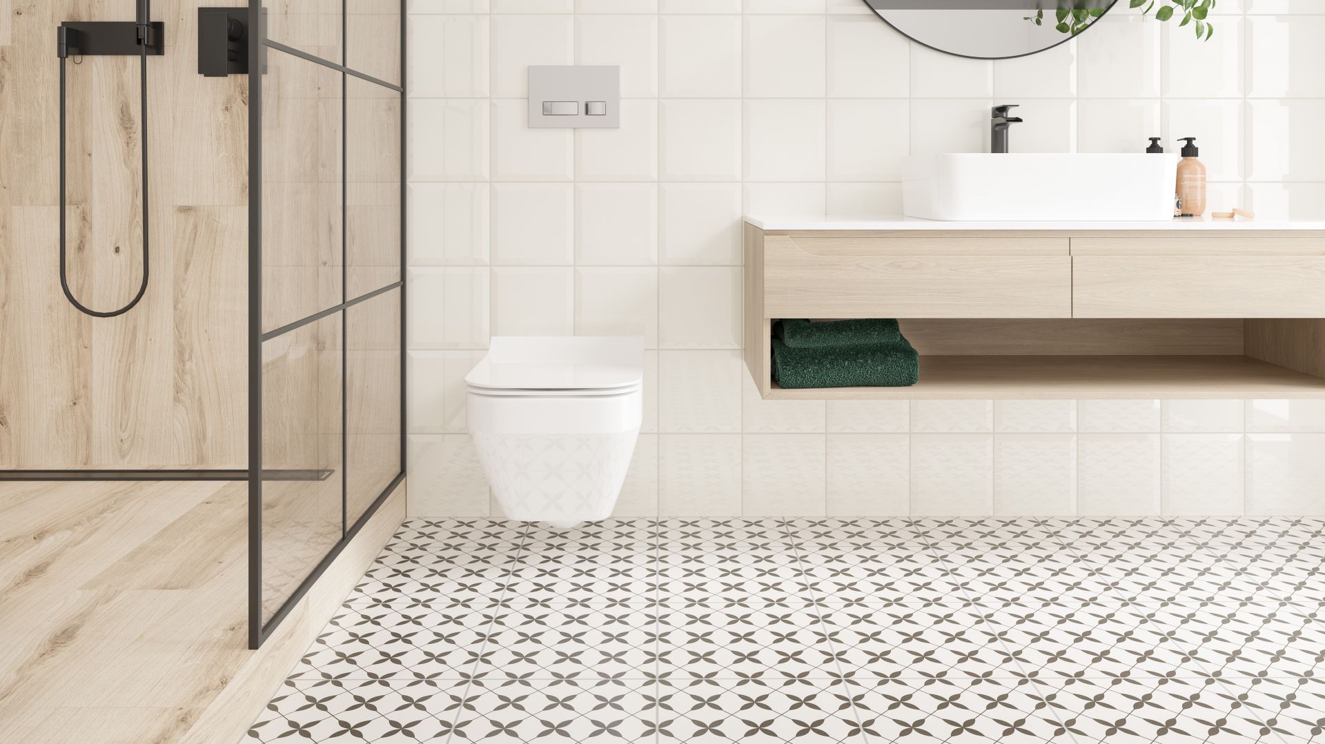 Płytki ceramiczne z kolekcji Clover z linii Patchwork Concept. Fot. Opoczno