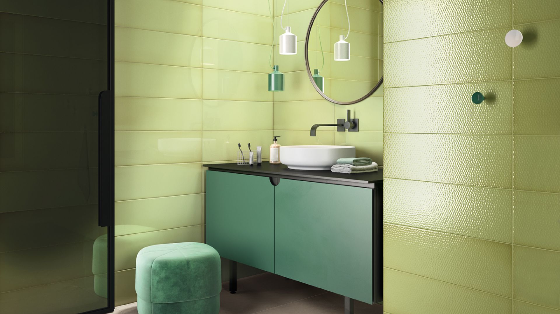 Kolorowe płytki ceramiczne z kolekcji Glass marki Imola Ceramica. Fot. Imola Ceramica