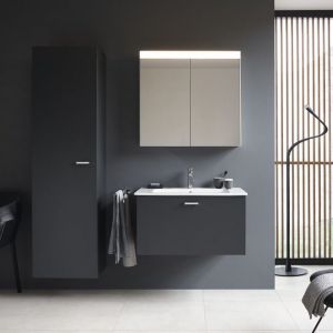Ciemne meble łazienkowe XBase marki Duravit. Fot. Duravit