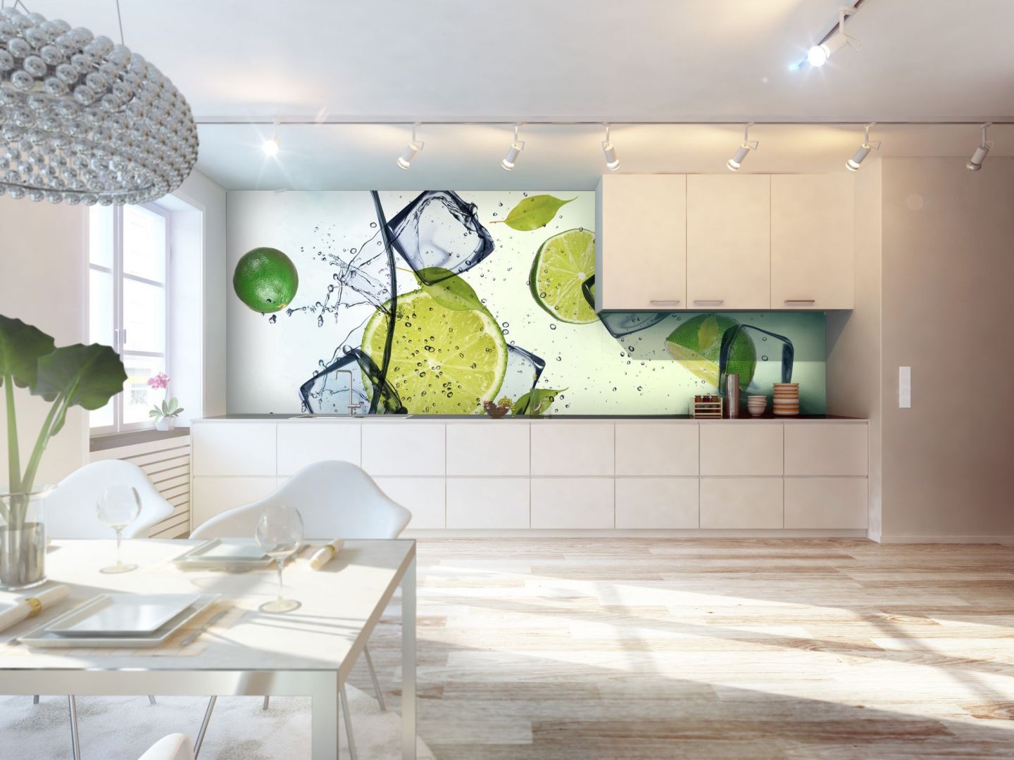 Soczyste limonki orzeźwią każdą przestrzeń. Na ścianie nad blatem ożywią przestrzeń kuchni. Fot. Livingstyle.