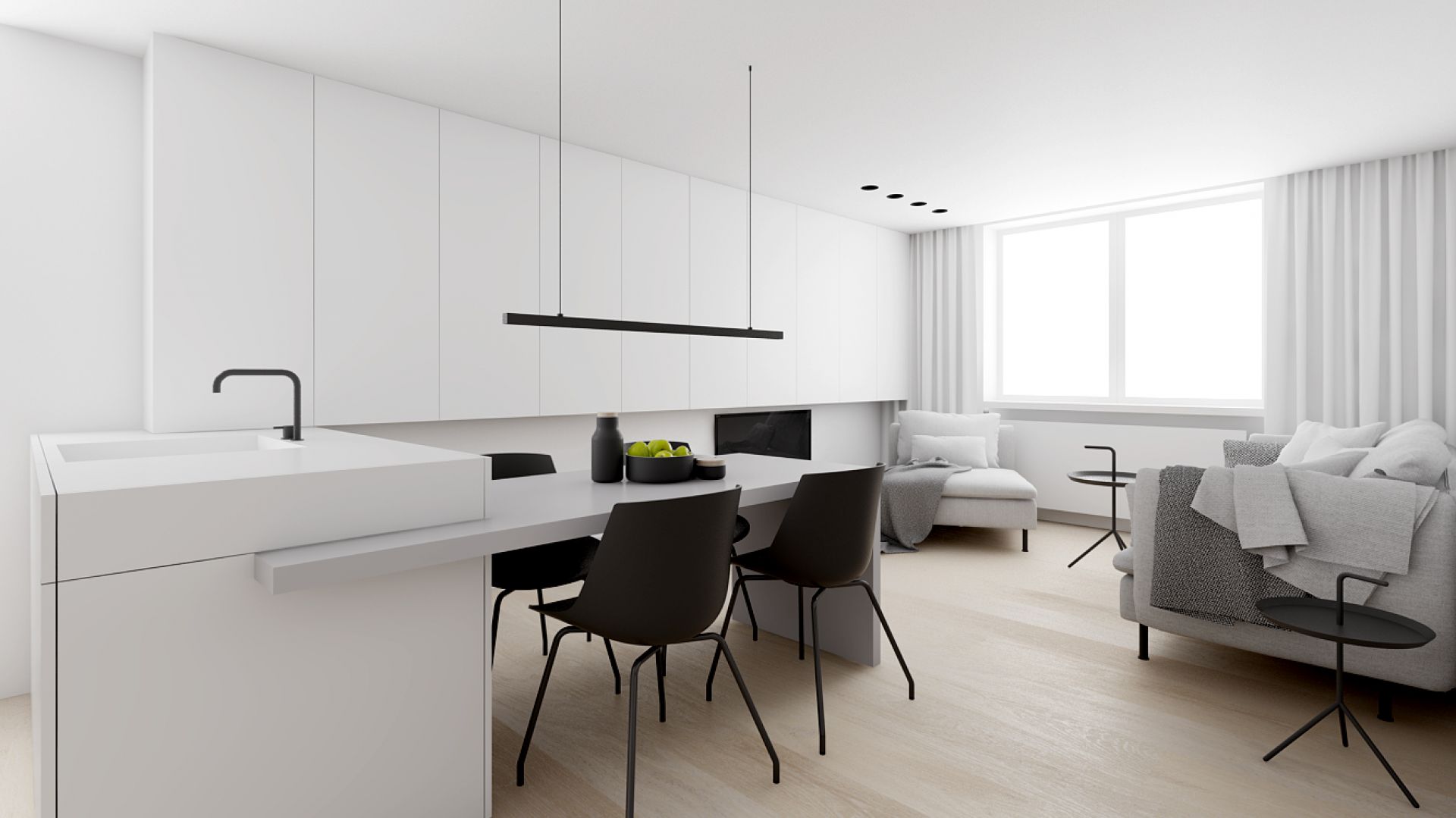 Skandynawski minimalizm: kuchnia w apartamencie w Sztokholmie