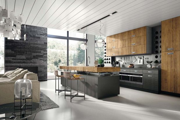 Drewno i kolor betonu. 3 piękne kuchnie