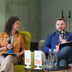 Mirella i Marcin Kępczyńscy. Forum Dobrego Designu 2019. Fot. Paweł Pawłowski 