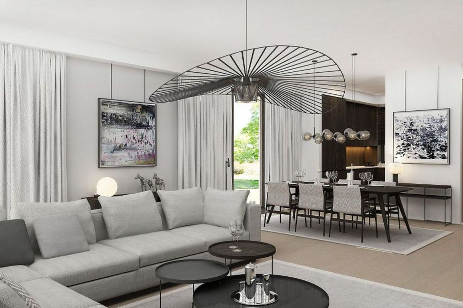 Salon, jadalnia i kuchnia. Fot. Wyrzykowski Studio