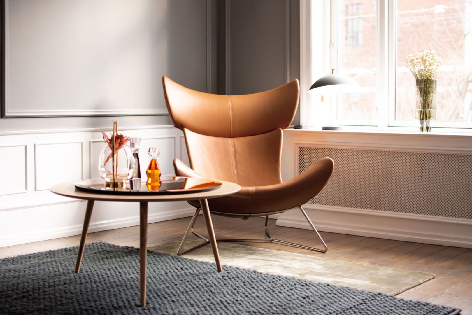 Nowoczesny salon: skórzany fotel Imola marki BoConcept. Fot. BoConcept