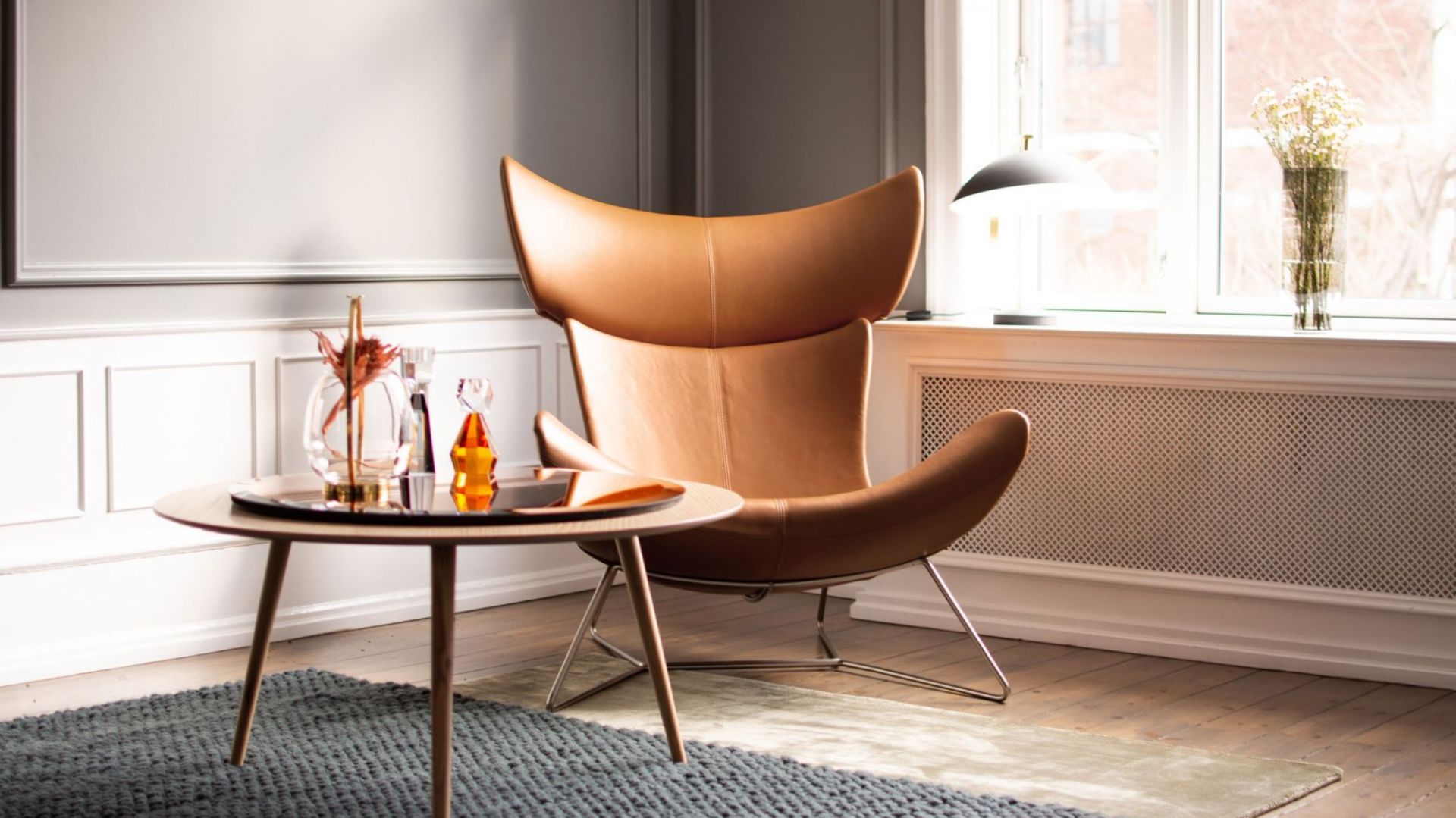 Nowoczesny salon: skórzany fotel Imola marki BoConcept. Fot. BoConcept