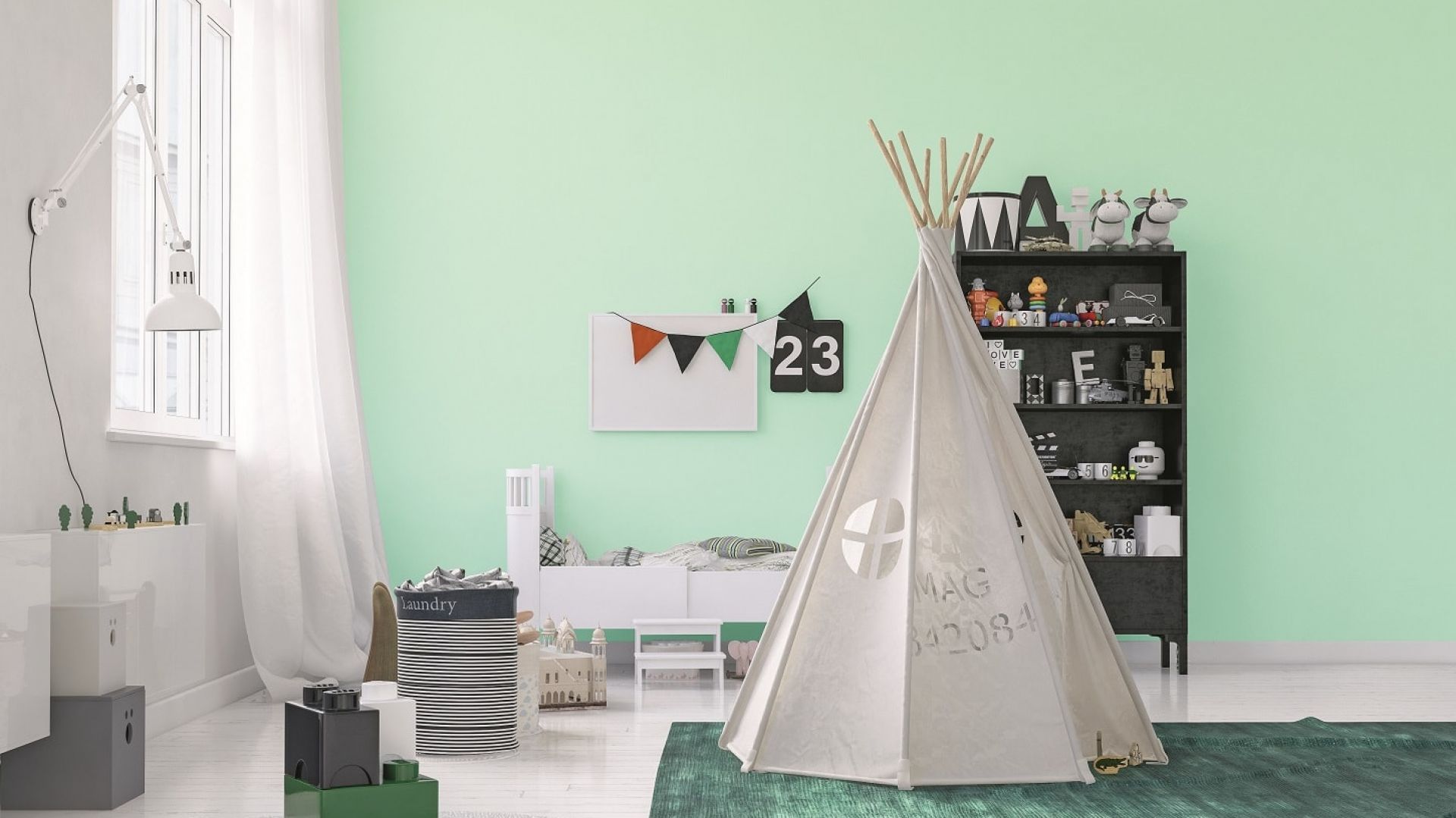 Malujemy pokój dziecka: farba Jedynka Deco & Protect kolor Miętowy aromat. Fot. Jedynka