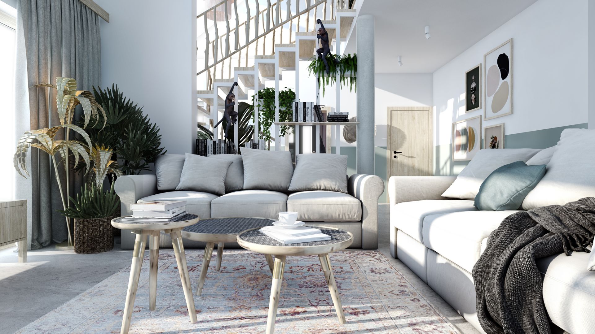 Piękne, eleganckie wnętrze, łącząca styl nowoczesny z elementami klasyki. Projekt: Marta Ogrodowczyk, Marta Piórkowska. Wizualizacje: Elżbieta Paćkowska