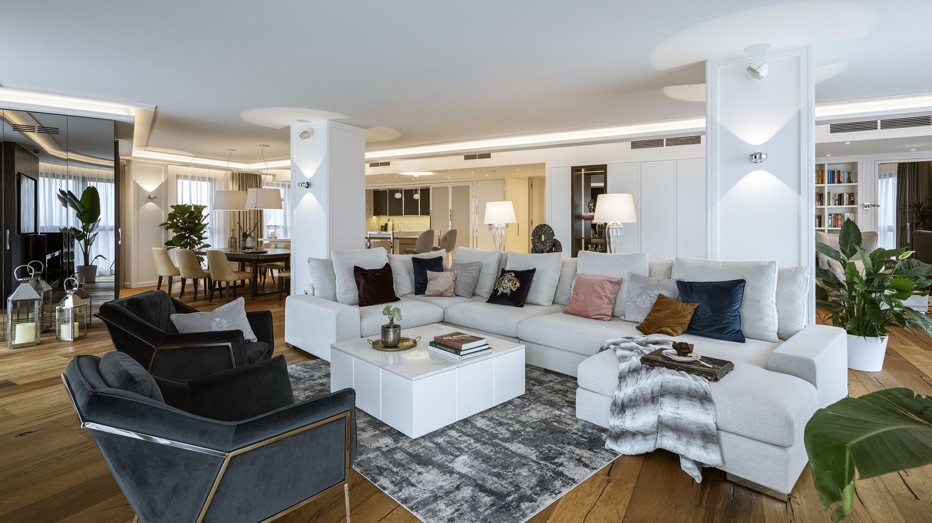Nowoczesny i elegancki apartament w Warszawie. Projekt HOLA Design. Fot. Yassen Hristov