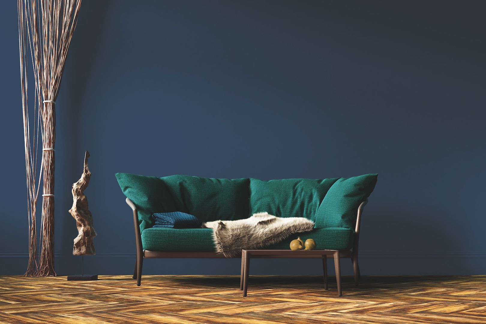 Ściany w kolorze „W sercu oceanu” z palety Bondex Smart Paint doskonale sprawdzą się w sypialni czy salonie. Fot. Bondex