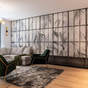 Motywem przewodnim i punktem wyjścia do prac na aranżacją wnętrza była fototapeta marki Wonderwall Studio. Projekt: DG Studio Donata Gadalska. Fot. Jacek Fabiszewski