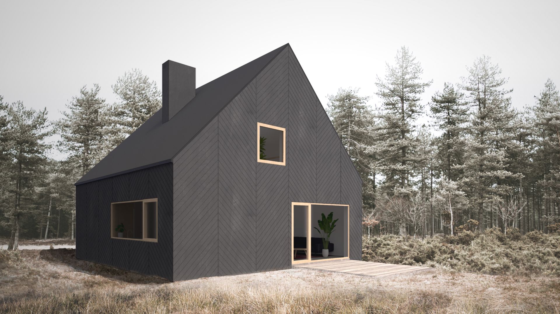 Projekt domu Finn, za którym stoją architekci z Supergut Studio ma być cenową alternatywą dla typowego mieszkania w mieście. Całkowity koszt budowy to 300-400 tys. zł. Fot. Supergut Studio