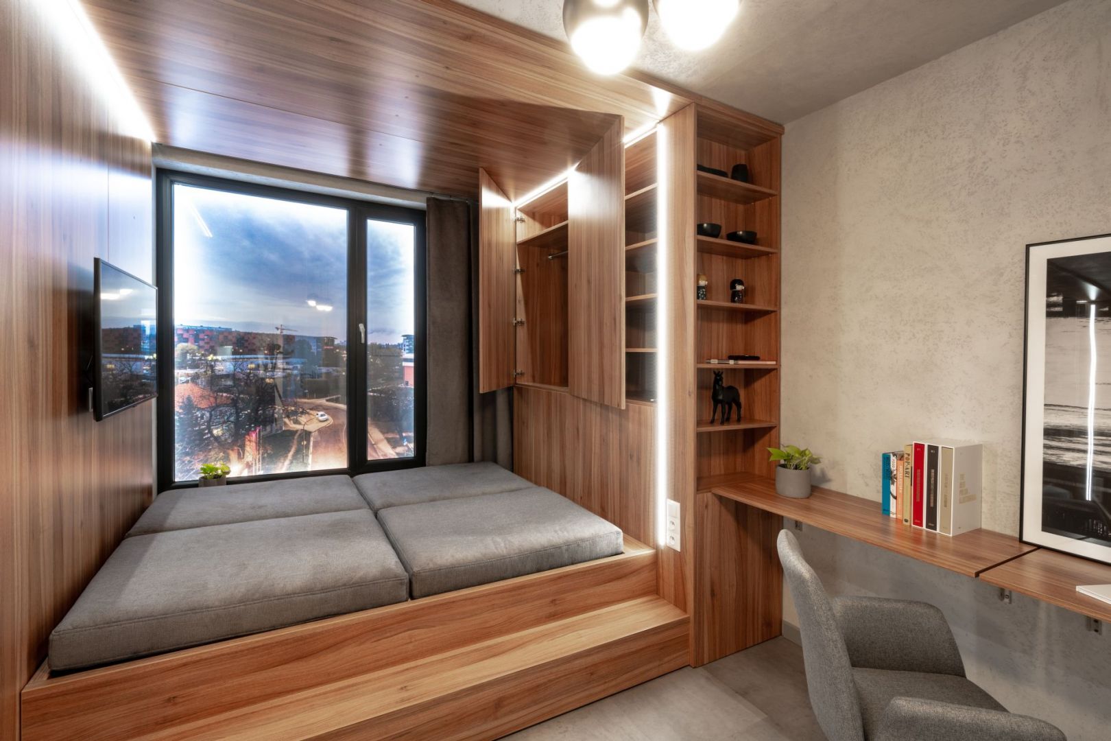 Mikroapartament pokazowy we Wrocławiu o powierzchni 18,5 m2. fot. BY MADE. Koszt takiego mieszkania to 231 tys. zł netto